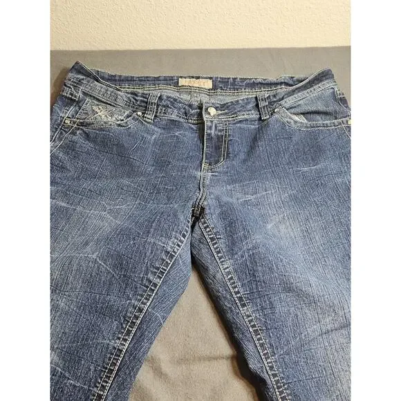 HIPSTAR Jeans Women's 36x31 Blue Medium Wash Boot Cut Flare Denim Jeans - Picture 4 of 15